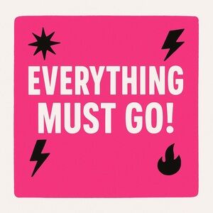 Pink Graphic Sign with Bold Text